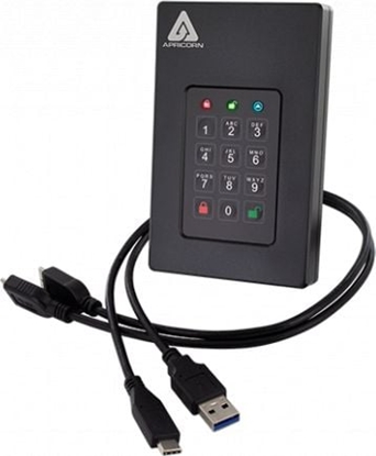 Picture of Dysk zewntrzny SSD Apricorn Aegis Padlock 1TB Czarny (A25-3PL256-S1000F)