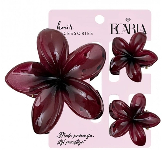 Picture of Ecarla Zestaw spinek do wosów klamer 3w1 kwiat ombre xl + 2 szt. mini spinek sp429 1 op.-3 szt.
