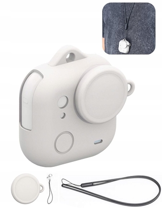 Изображение Etui Silikonowe Case Osona Futera Do Insta360 Go Ultra + Dekielek I Smycz / Pu786w / Biay