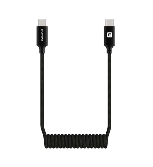 Picture of Evelatus Evelatus AutoSpring Coiled Cable USB C to USB C connector 1.2M Black