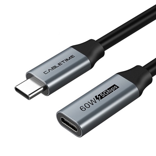 Picture of Extension Cable USB 3.0 Type-C (M) - USB Type-C (F), 5Gbps, 60W, 4K/60Hz, 0.5m