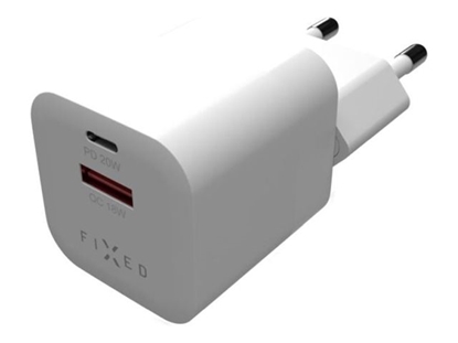 Picture of Fixed Mini USB-C/USB Travel Charger 20W | FIXC20M-CU-WH