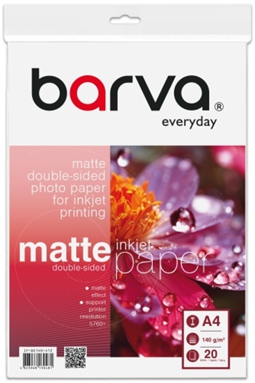 Picture of Fotopopierius Barva (IP-BE140-412) Everyday Dvipusis Matinis 140 g/m², A4, 20 lapų
