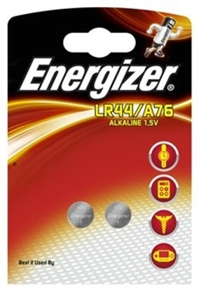 Attēls no G13 baterijas 1.5V Energizer Alkaline LR44/A76 iepakojumā 2 gb.