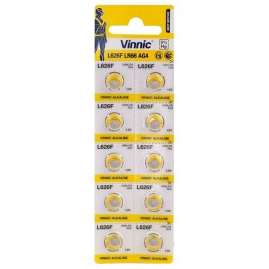 Picture of G4 baterijas Vinnic Alkaline LR626/SR626/377 iepakojumā 10 gb.