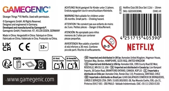 Picture of Gamegenic Stranger Things - D6 Dice Set - Hellfire Club (12x)