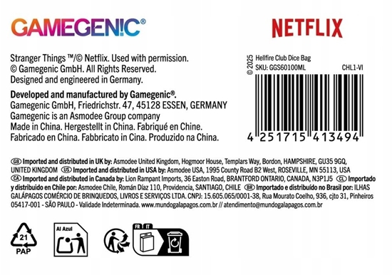 Picture of Gamegenic Stranger Things - Dice Bag - Hellfire Club