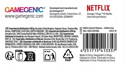 Attēls no Gamegenic Stranger Things - Premium Art Sleeves - Hellfire Club