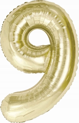 Picture of GoDan Balon foliowy B&C cyfra 9 szampaska 85 cm AA