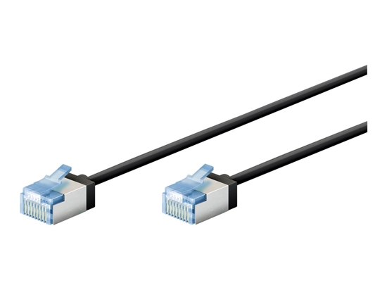 Picture of Goobay 74315 Ultra-Flexible CAT 6A Patch Cable, Slim, U/FTP, 0.15 m, Black | Goobay