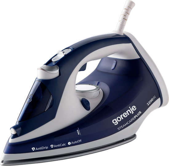Picture of Gorenje | SIH2200BLC | Steam Iron | 2200 W | Water tank capacity 280 ml | Continuous steam 30 g/min | Steam boost performance 90 g/min | Blue/White