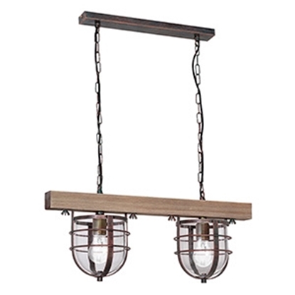 Picture of Gr.l.-ANDER 2x60W E27 ant.brūna/koka