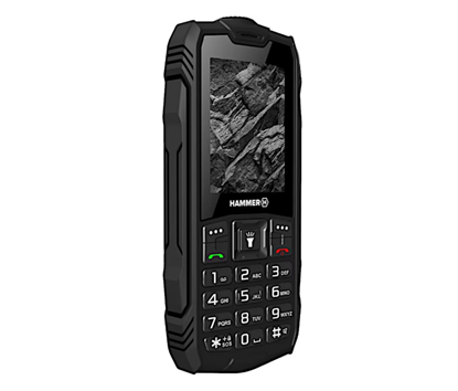 Attēls no Hammer | Rock | Black | 2.4 " | TFT | 32 MB | 32 MB | Dual SIM | Bluetooth | 3.0 | Main camera resolution 0.3 MP | 1800 mAh