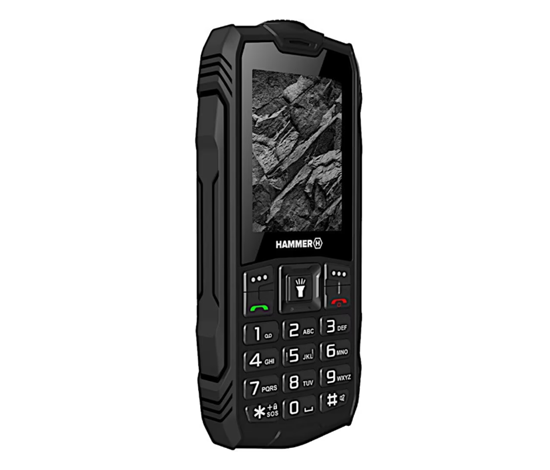 Изображение Hammer | Rock | Black | 2.4 " | TFT | 32 MB | 32 MB | Dual SIM | Bluetooth | 3.0 | Main camera resolution 0.3 MP | 1800 mAh