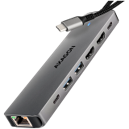 Picture of I/O HUB USB-C 7IN1 DUAL 4K/0.15M HMC-7HX2 AXAGON