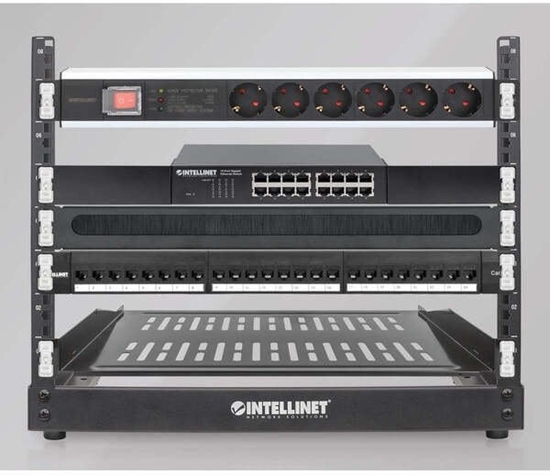 Изображение Intellinet Network Solutions Zacisk do montau w racku bez uycia narzdzi 1 HE 12 sztuk