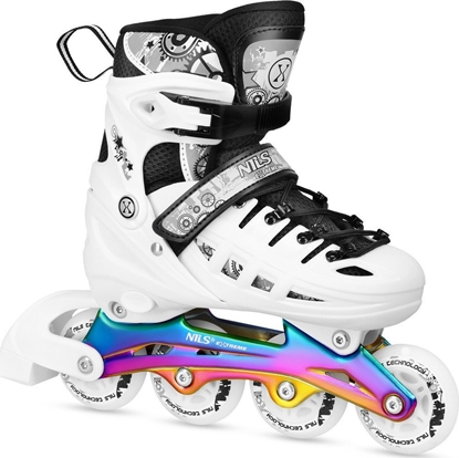 Attēls no yworolki, wrotki, ywy hokejowe, wrotko-rolki wiecce LED z wymienn poz 4w1 Nils Extreme NH10905 rozmiar S 31-34