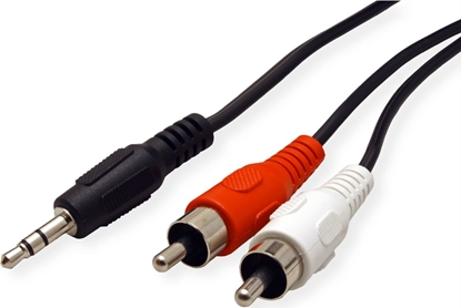 Изображение Kabelis 3.5mm  M / 2xRCA  M, melns, 1.5m, Roline