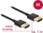 Attēls no Kabelis HS HDMI ar tīklu M/M, 3D 4K, Slim Premium, 1m, melns, Delock