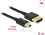 Picture of Kabelis HS HDMI ar tīklu, A M > microD M, 3D 4K, 2m, Slim Premium, Delock