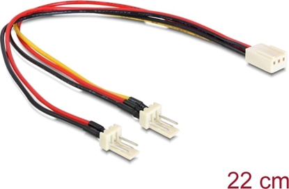 Attēls no Kabelis Molex 3pin F > 2 x Molex 3pin M, 22cm, Delock