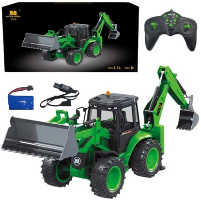 Picture of Koparko adowarka Zdalnie Sterowana RC wiata Dwik Zielona Huina 1:14