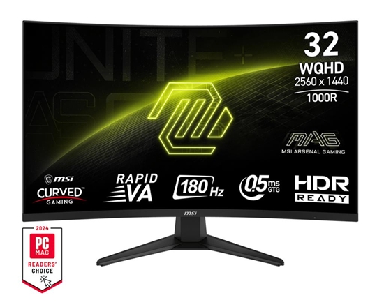 Picture of LCD Monitor|MSI|MAG 325CQF|31.5"|Gaming/Curved|Panel VA|2560x1440|16:9|180Hz|0.5 ms|MAG325CQF