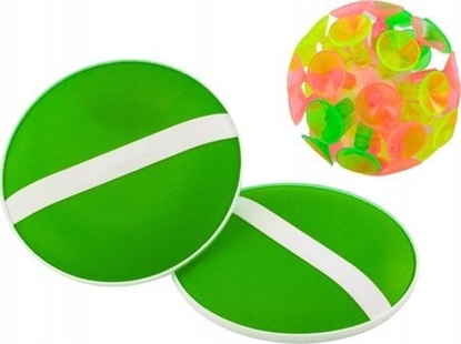 Изображение LeanToys Gra Zrcznociowa Paletki Okrge Pika Z Przyssawkami Zielony