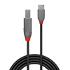 Изображение Lindy 0.5m USB 2.0 Typ C an B Kabel, Anthra Line