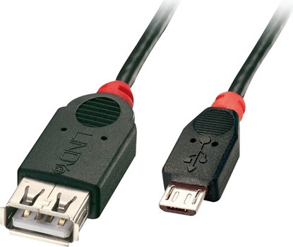 Attēls no Lindy 31936 USB kabelis USB 2.0 1 m Micro-USB B USB A Melns