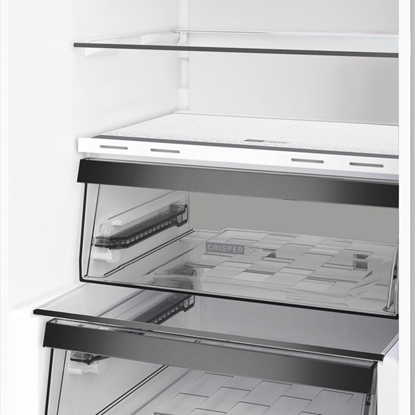 Attēls no Whirlpool Refrigerator | WHK 26403 XP6E | Energy efficiency class C | Free standing | Combi | Height 203.5 cm | No Frost system | Fridge net capacity 249 L | Freezer net capacity 106 L | 35 dB | Pearl Inox
