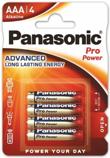 Picture of LR03/AAA baterijas Panasonic PRO Power Alkaline MN2400/E92 iepakojumā 4 gb.