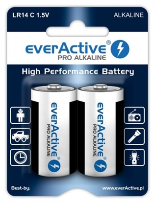 Attēls no LR14/C baterijas 1.5V everActive Pro Alkaline MN1400/E93 iepakojumā 2 gb.