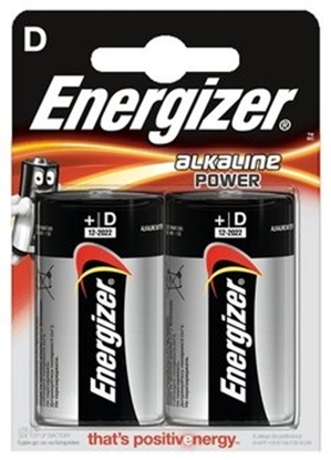 Attēls no LR20/D baterijas 1.5V Energizer Power Alkaline MN1300/E95 iepakojumā 2 gb.
