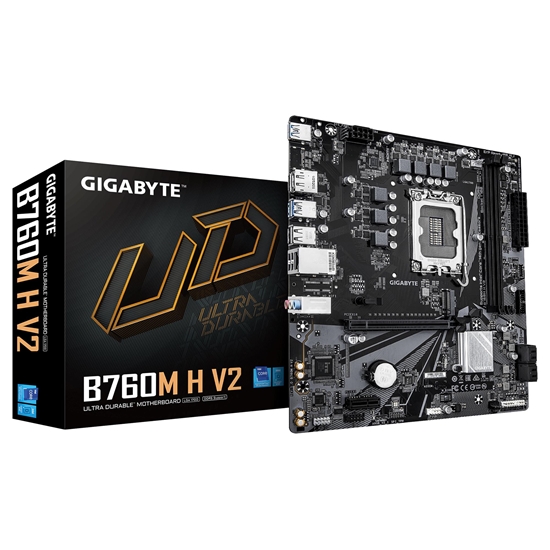 Picture of Mainboard|GIGABYTE|Intel B760 Express|LGA1700|Micro-ATX|Memory DDR5|Memory slots 2|B760MHV21.0