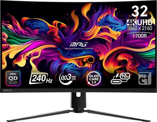 Изображение Monitor|MSI|MPG 321CURX QD-OLED|31.5"|Gaming/Curved/4K|Panel QD-OLED|3840x2160|16:9|240 Hz|0.03 ms|MPG321CURXQD-OLED