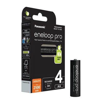 Picture of Panasonic Eneloop Pro Rechargeable Batteries 4xAA / 2500mAh