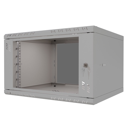Picture of Rack Cabinet 19" 6U 450mm Glass Door Grey