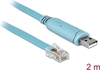 Picture of Seriālais kabelis USB2.0 > Serial RS232 RJ45, 2.0m, zils, Delock