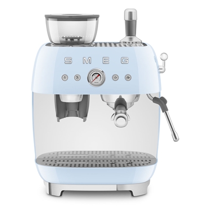 Изображение SMEG ESPRESSO MACHINE 50'STYLE WITH INTEGRATED GRINDER BLUE EGF03PBEU