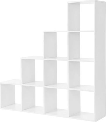Изображение Songmics Biay rega schodkowy z 10 pókami 129,5 x 29 x 129,5 cm