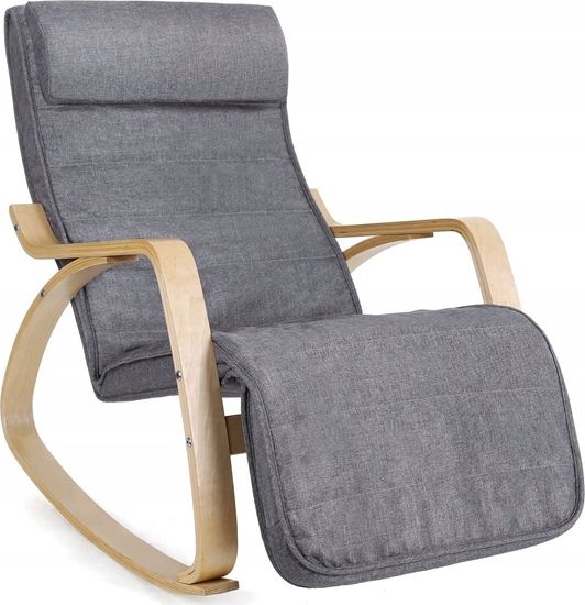 Изображение Songmics Fotel Bujany - Krzeso Do Salonu. Szary