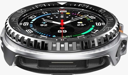 Изображение Spigen Bezel Tune Pro Diver - Obudowa / Ochronny piercie do Samsung Galaxy Watch 8 Classic 46 mm (Silver)