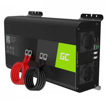 Изображение Strāvas pārveidotājs Green Cell Car Power Inverter Converter 12V to 230V 1000W/ 2000W Pure sine
