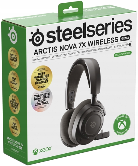 Изображение Suchawki SteelSeries Arctis Nova 7X Wireless Gen 2 Zestaw suchawkowy Bezprzewodowy Opaska na gow Gaming Bluetooth Czarny