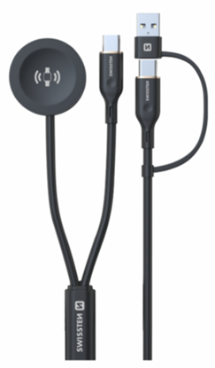 Picture of Swissten Wireless 2in1 Charging Cable for Samsung Galaxy Watch / 2x USB-C / USB 1.2m