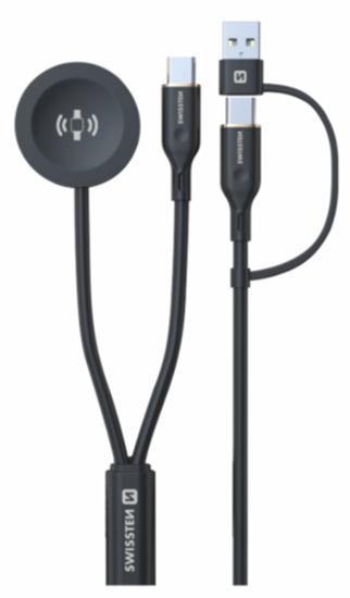Picture of Swissten Wireless 2in1 Charging Cable for Samsung Galaxy Watch / 2x USB-C / USB 1.2m