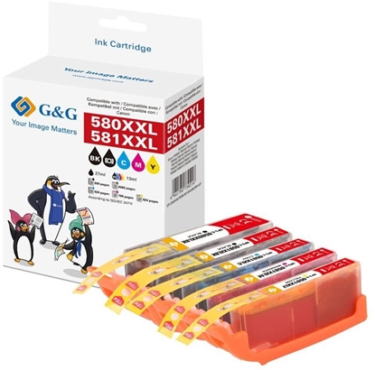 Picture of Tusz G&G Zestaw 5 tuszy Canon PGI-580/ CLI-581 BK/C/M/Y+FotoBK