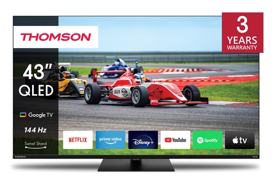 Picture of TV Set|THOMSON|43"|4K/Smart|QLED|3840x2160|Wireless LAN|Bluetooth|Google TV|Black|43QG7C14