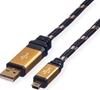 Изображение USB 2.0 kabelis A - 5pin mini , M/M, 1.8m, Roline Gold